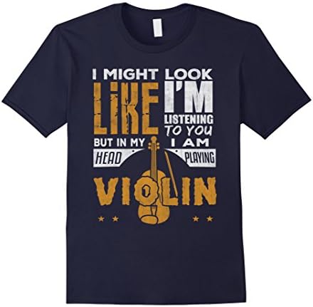 Mens Violin Shirt I'm Playing Violin Music Violinist Gift Tee XL Navy