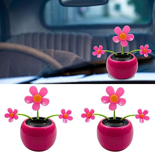 newhashiqi Solar Apple Flower Car Decoration, Creative Plastic Sunflower Car Decoration Toy