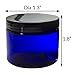 2 oz Cobalt Blue PET Plastic Jar with Black Smooth Foam Lined Lids (12 pack)