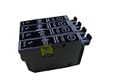 4 Packs of pigment black Non-OEM ink cartridge for Epson 125 T1251 black cartridge and NX125 NX127, NX420, NX625, Workforce 320, Workforce 323, 325 , 520 printers.