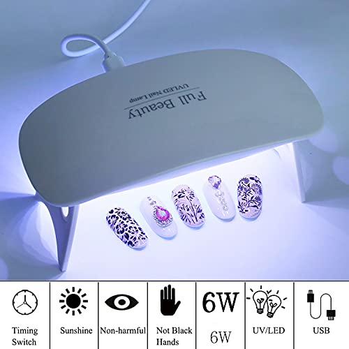 Nail Dryer, UV LED Lamp for Gel Nails, with 2 Timers 45s, 60s Settings, Foldable Professional Nail Dryer Gel Polish Light, Nail Polish Curing Gel LED Dryer