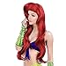 Curly Wavy Wine Red Women Hair Party Little Mermaid Ariel Cosplay Wig 28