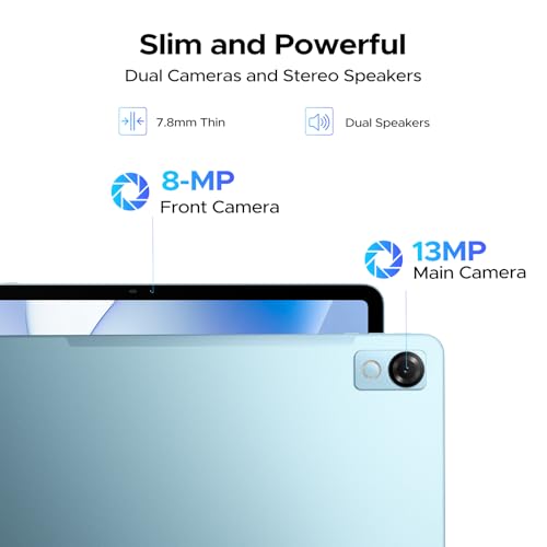 Luzglo P12 Tablet 12 Inch, Tablet Android 16, Gemini AI, 48GB RAM+128GB ROM/2TB TF, IPS 2.4K 120Hz Display, T7280 Octa-core, 10000mAh/18W, 5G WiFi/ 8MP+13MP/ GPS/Face ID/OTG, Tablets with Keyboard