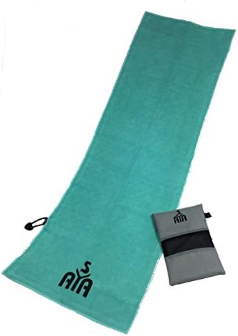 YISAMA Microfiber Towel Compact Abasorbent Lightweight Fast Drying Perfect for Sports Gym Yoga Camping Travel Swim Bowling (AQUAMARINE)