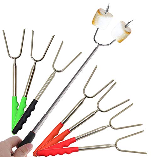 EX ELECTRONIX EXPRESS 8 Pack Extra Long Telescoping Marshmallow Roasting Sticks with Storage Bag – Extends to 33 Inches, Shrinks to Less Than 10 Inches for Travel – Perfect for Camping