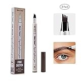 Yuxuan Eyebrow Tattoo Pen Microblading Eyebrow Pencil with a Micro-Fork Tip Applicator Creates Natural Looking Brows Effortlessly and Stays on All Day(2 pcs/set,Chestnut)