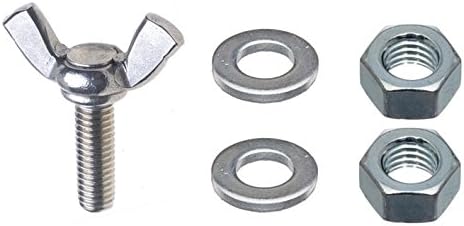 1/4-20 x 2" Thumb Screw, Type A, Cold Forged, Steel, Zinc Plated, Includes Compatible Flat Washers and Hex Nuts, by Fastener Pro (10-Pack Set)