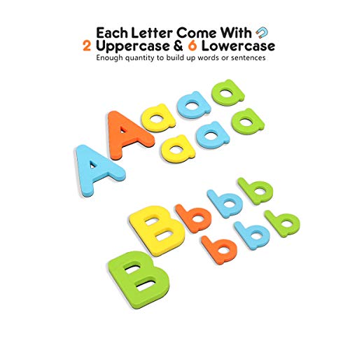 Lydaz Magnetic Letters Classroom ABC Toys Set for Fridge, 218 PCS Alphabet ABC Learning Magnets Letters with 2 White Boards - Preschool Educational Foam Spelling Toy Magnet for Toddlers