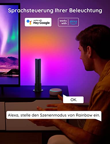Govee Flow Plus Smart Lightbar, Gaming Lamp, Works with Alexa and Google Assistant, RGBICWW, WiFi, LED, TV Backlight Sync with Music, LED Ambient Light for Gaming, PC, TV