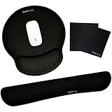 GentleTouchStore Mouse Pad with Wrist Support Plus Keyboard Wrist Rest - Ergonomic Set for Computer Laptop Mac and Gaming PC - Compatible with Laser and Optical Mouse - Prevents Carpal Tunnel Syndrome