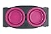 Dexas Popware for Pets Adjustable Height Double Pet Feeder, Gray/Pink