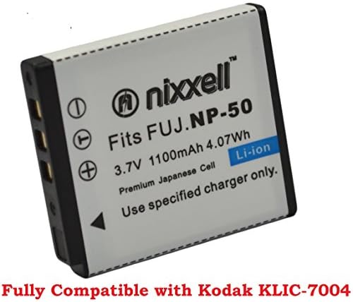 SNS-Nixxell Battery for Kodak KLIC-7004 Kodak EasyShare M1033, M1093, M2008, PlayFull Dual, PlaySport, PlayTouch, V1073, V1273, V1233, V1253, Zi8, Zx3, Zi12 Cameras