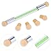Bememo 4 Pieces Nail Art Brush Set, 3 Pieces Nail Liner Brush UV Gel Painting Pen and 1 Piece Dual Tipped Ombre Sponge Brush Nail Gradient Shading Pen Nail Tip Builder with 4 Replacement Heads