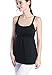 SUIEK 3PACK Nursing Top Tank Cami Maternity Shirt Sleep Bra for Breastfeeding (X-Large, Black + Dark Grey + Purple (3/Pack))