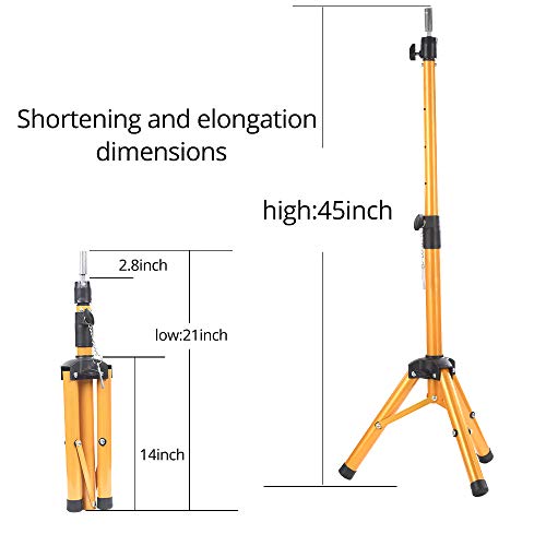 image for AliLeader Heavy Duty Wig Stand Tripod Canvas Block Head Tripod Metal A