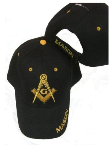 Freemason Embroidered Black Adjustable Hat Mason Masonic Lodge Baseball Cap