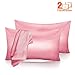 Homga Satin Pillowcase for Hair and Skin, 2-Pack Silky Pillow Cases- Super Soft Satin Pillow Covers with Envelope Closure-Standard Size Pillow Cases (Rose Gold, 20