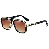 Trendy Retro Sunglasses for Men Women Stark Vintage Shades 70s Italian Fashion Square Metal Glasses