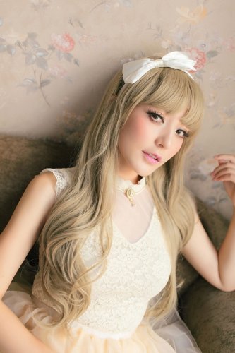 TEEMI- Long Bouncy Soft Matte As Real Hair Platinum Light Blonde Costume Wigs for Women Girls