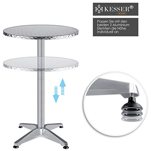 KESSER® - 2in1 Stehtisch Bistrotisch Aluminium Edelstahlplatte | höhenverstellbar | 70cm / 115cm | Partytisch Tisch Ø… – Bild 4