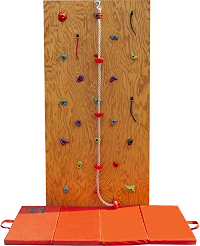 Slackers DIY Rock Climbing Wall Kit w/ Crash Pad & Climbing Rope | Rock Wall | Obstacle Course Wall | Rock Climbing Playset - Thumbnail 4