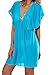 DQdq Petite Women's Beach Swimsuit Cover up V-Neck Dress
