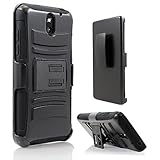 Desire 610 Case, HTC Desire 610 Case, Starshop Dual Layer Holster Case with Kickstand and Locking Belt Swivel Clip Black