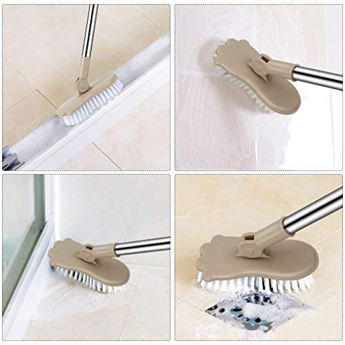 Jiayit US Fast Shipment Combination of Broom, Dustpan, Magic Broom and Floor Brush Sweeping Brush Indoor Floor Khaki
