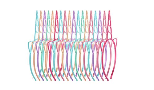 Forsun 24 Pieces Plastic Unicorn Headbands Unicorn Horn Headband Fancy Dress Cosplay Decoration Supplies for Party (Light Colors)