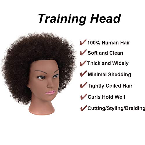 afro mannequin head for braiding 100% human hair