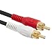 Cmple - 1 Male to 2 Male Stereo Audio Y-Cable, 2 Plugs to 1 Plug Audio Stereo Subwoofer Cable