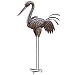 Metal Beach Crane Garden Decor Yard Stake, Brown