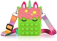 ATESSON Pop Shoulder Bag for Girls and Women, Big Pop Purse Bags, Lovely Sensory Silicone Cartoon Bag Toy for 