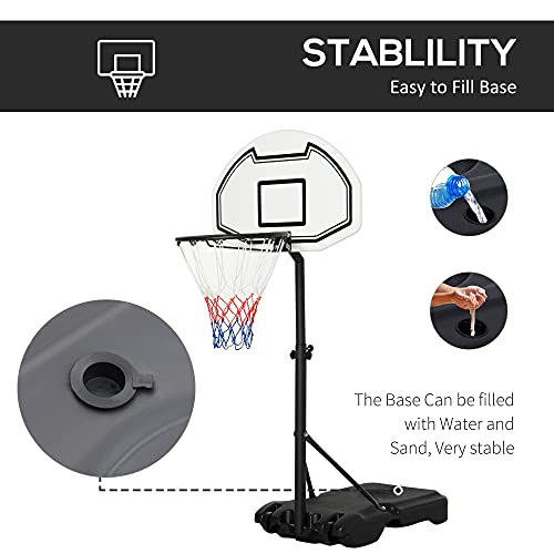 Aosom Poolside Basketball Hoop Stand Portable Basketball System Goal