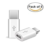 USB Type C Adapter, USB-C to Micro USB Adapter Converter, Compatible for MacBook, Nokia N1 Tablet, ChromeBook Pixel, Nexus 6p and more Type-C Devices (Pack of 5)
