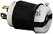 Hubbell HBL2721 Locking Plug, 30 amp, 3 Phase, 250V, L15-30P, Black and White