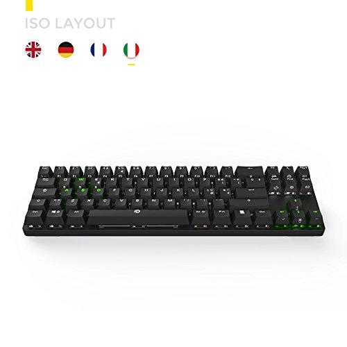 DREVO Calibur 72 Clave de Juego mecánico Teclado RGB LED retroiluminada Tenkeyless inalámbrico Bluetooth 4.0 -IT Layout (Switch Marrón, Negro) - Imagen 5