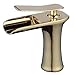 Beelee Single Handle Single Hole Waterfall Bathroom Sink Faucet, Polished Gold