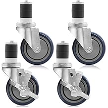 GRIDMANN 4 inch Caster Wheel Set for Commercial Kitchen Prep Tables, 2 Wheels with Brakes, 2 without Brakes