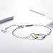 Billie Bijoux 925 Sterling Silver Gold Plated Double Open Heart Charm Ankle Bracelet Ideal Gifts for Women Mother's Day