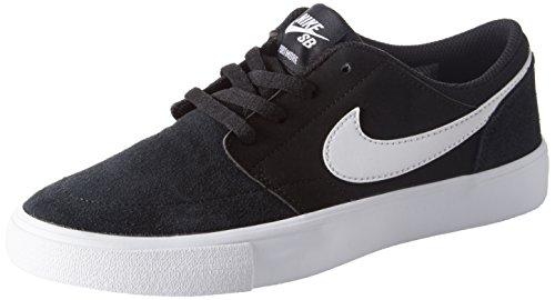 Nike New Boys SB Portmore II Skateboarding Shoe Black/White 