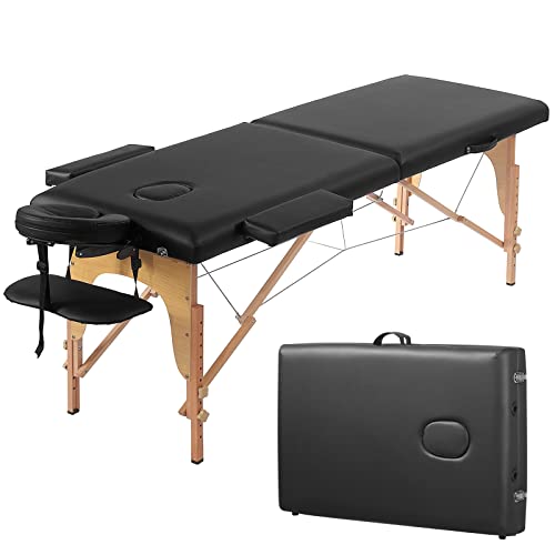 Prilinex Portable Folding Massage Table 2 Sections Massage Bed Spa