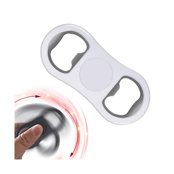 Beer Bottle Opener Rotary Bottle Opening Tool Novelty Funny Bar Gadgets Decompression Unzip Toy for Adults Beer Gifts for Men (White)