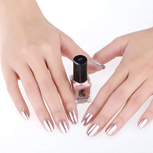 Nail Polish,SMYTShop Mirror Long Lasting Nail Polish Plating Silver Paste Metal Widest Color Stainless Steel (Rose Gold) Nail Polish,SMYTShop Mirror Long Lasting Nail Polish Plating Silver Paste Metal Widest Color Stainless Steel (Rose Gold)