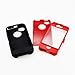 Gearonic Black & Red Three Layer Silicone PC Case Cover for iPhone 4 4G 4S