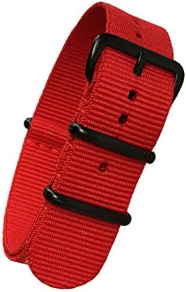 Vented Design NATO Watch Bands Black 304 Stainless Steel Buckle Quick Release Replacement Nylon Straps Width 20mm 22mm 24mm (Green)