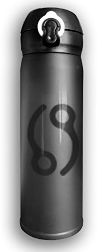 Stainless Steel Insulated Vacuum Mug Beverage Lid Sports Drinking Bottle,Leak-Proof Vaccum Cup,Travel Mug,With Bounce Cover,Print 69 Closing Pins,Black