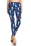 ED Women's Regular Skull Series Printed Leggings - Halloween Costume Party Fancy Catacombs Mermaid Animal