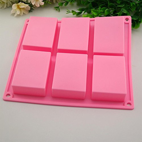 New Design!!Pop Sales!!Molyveva 6 Cavity Plain Basic Rectangle Silicone Mould For Homemade Craft Soap Mold