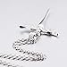 925 Sterling Silver Cross with Angel Wing Charm Pendant Rolo Chain Necklace, 18